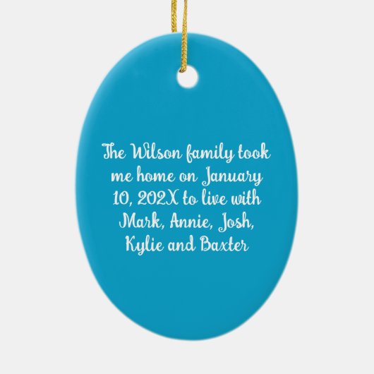 Kat- en hondenadoptie Fotoserie Pet Ornament (Achterkant)