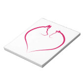 Kat- en hondengezichten in het rode hardemandel notitieblok (Linkerzijde)