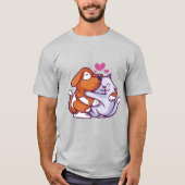 Kat- en hondenhoging Cartoon T-shirt (Voorkant)
