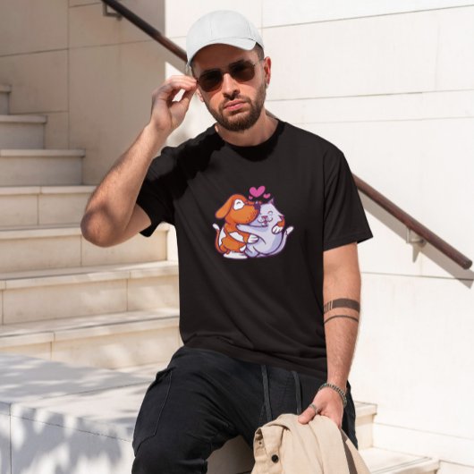 Kat- en hondenhoging Cartoon T-shirt