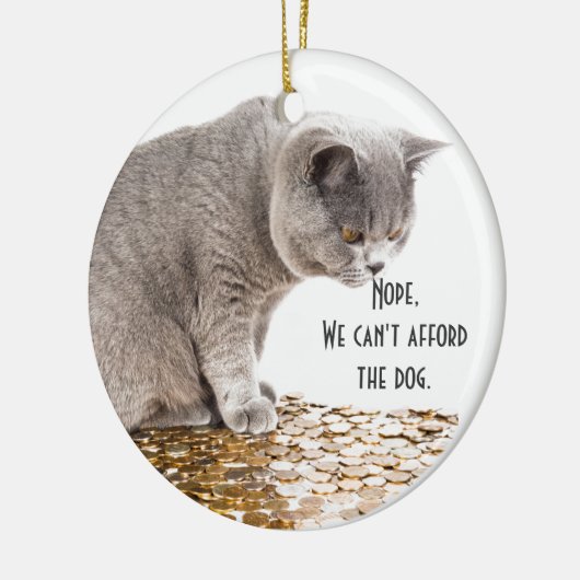 Kat- en hondenhumor keramisch ornament (Links)
