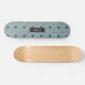 Kat- en hondenpatroon | Jouw namen toevoegen Persoonlijk Skateboard (Horizontaal)