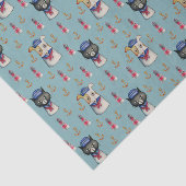 Kat- en hondenroosters: Nautical Waterverf Patroon Tissuepapier (Detail)