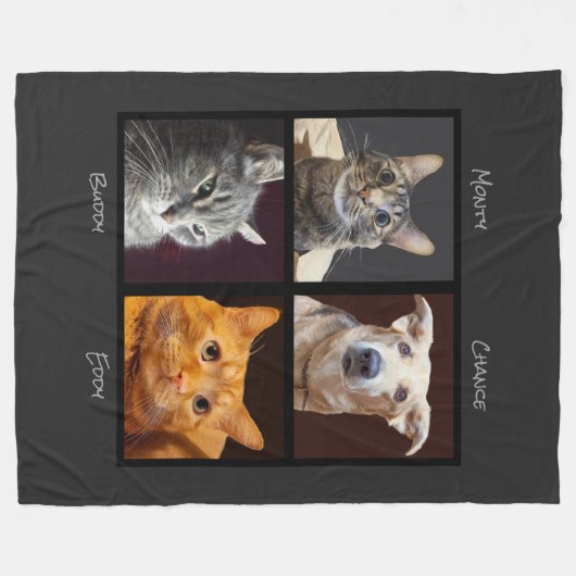 Kat- en hondenvoer fleece deken (Voorkant (Horizontaal))