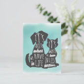 Kat- en hondenvrienden Beste vriendenkaarten Briefkaart (Staand voorkant)