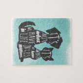 Kat- en hondenvrienden Beste vriendenkaarten Legpuzzel (Horizontaal)