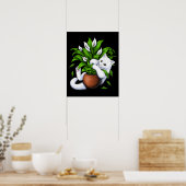 Kat en huis Planten Poster (Keuken)
