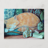 Kat- en Indiase ellephant-design Briefkaart (Voorkant)