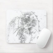 Kat en initialen omlijnen muismat (Met muis)