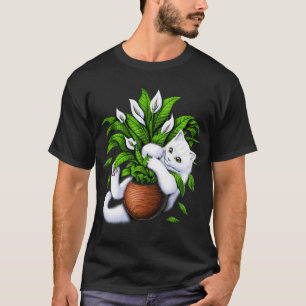 Kat en kamerplanten t-shirt