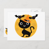 Kat en katten Halloween T-shirts en cadeautjes Briefkaart (Voorkant / Achterkant)