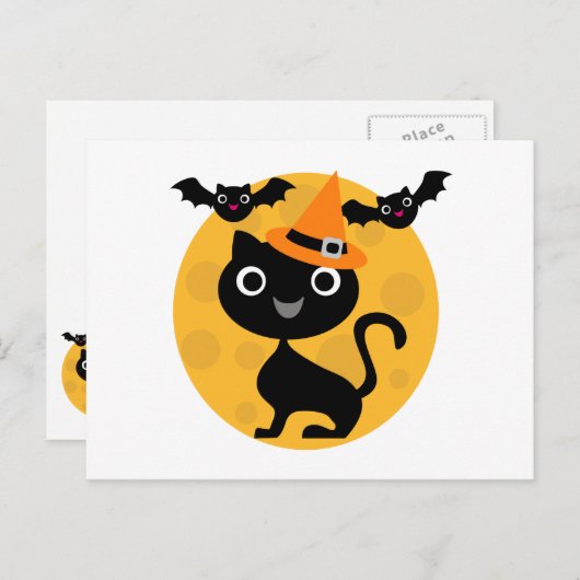 Kat en katten Halloween T-shirts en cadeautjes Briefkaart (Voorkant / Achterkant)