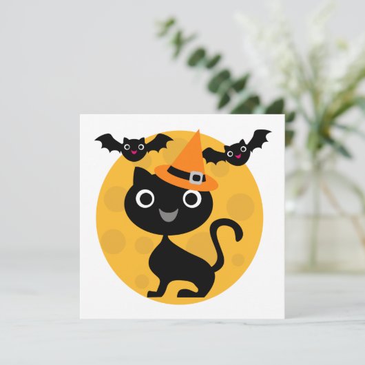 Kat en katten Halloween T-shirts en cadeautjes Kaart (Staand voorkant)