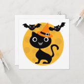 Kat en katten Halloween T-shirts en cadeautjes Kaart (Voorkant / Achterkant in situ)