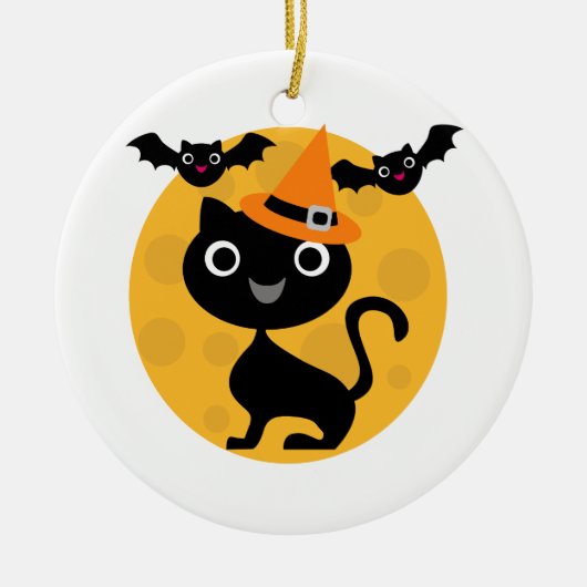 Kat en katten Halloween T-shirts en cadeautjes Keramisch Ornament (Voorkant)