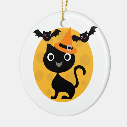 Kat en katten Halloween T-shirts en cadeautjes Keramisch Ornament (Links)