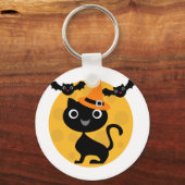 Kat en katten Halloween T-shirts en cadeautjes Sleutelhanger (Voorkant)