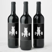 Kat- en kattengewicht wijn etiket (Flessen)