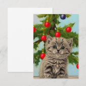  kat en kerstboom bedankkaart (Voorkant / Achterkant)