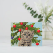  kat en kerstboom briefkaart (Staand voorkant)