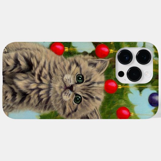 kat en kerstboom Case-Mate iPhone case (Achterkant (horizontaal))