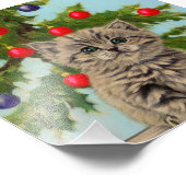 kat en kerstboom foto afdruk (Hoek)