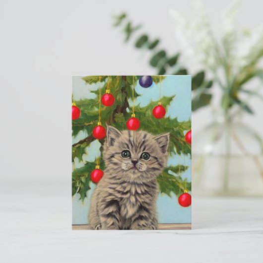  kat en kerstboom informatiekaartje (Staand voorkant)