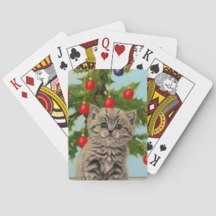 kat en kerstboom pokerkaarten