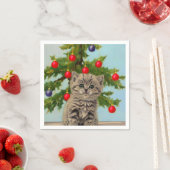 kat en kerstboom servet (Insitu)