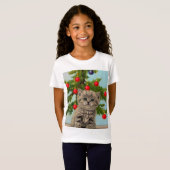 kat en kerstboom t-shirt (Voorkant volledig)