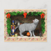 Kat en kerstmis briefkaart (Voorkant)