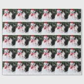 Kat en Kerstmis in Santa Snowman Cadeaupapier (Vlak)