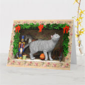 Kat en kerstmis kaart (Gele Bloem)