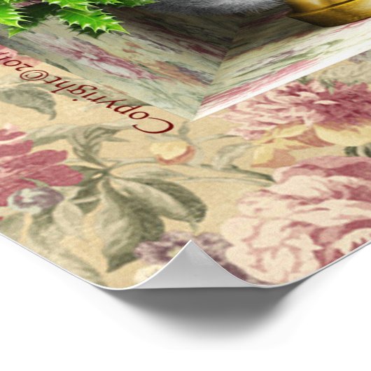 Kat en kerstmis poster (Hoek)