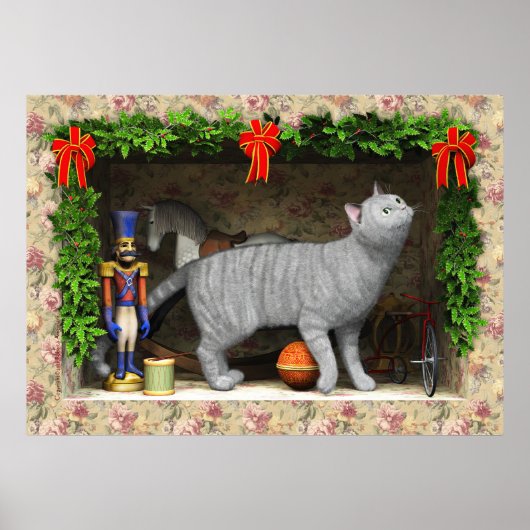 Kat en kerstmis poster (Voorkant)