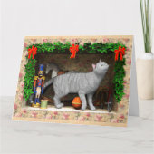 Kat en kerstspullen kaart (Voorkant)