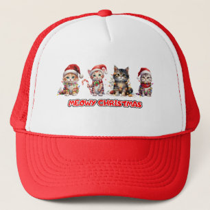 Kat en Kerstverlichting Meowy Kerstmis Trucker Pet