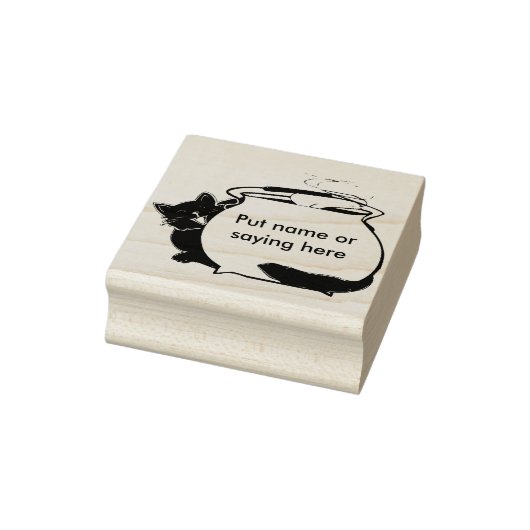 Kat en ketel 2 illustratie kunststempel rubberstempel (Stempel)