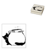 Kat en ketel illustratie kunststempel rubberstempel (Gestempeld)