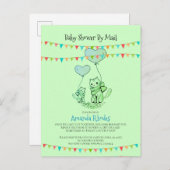 Kat en keuken van baby shower per post uitnodiging briefkaart (Voorkant / Achterkant)