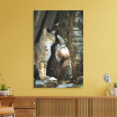 Kat en Kitten per boom Canvas Afdruk (Insitu (Woonkamer))