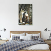 Kat en Kitten per boom Canvas Afdruk (Insitu (Slaapkamer))