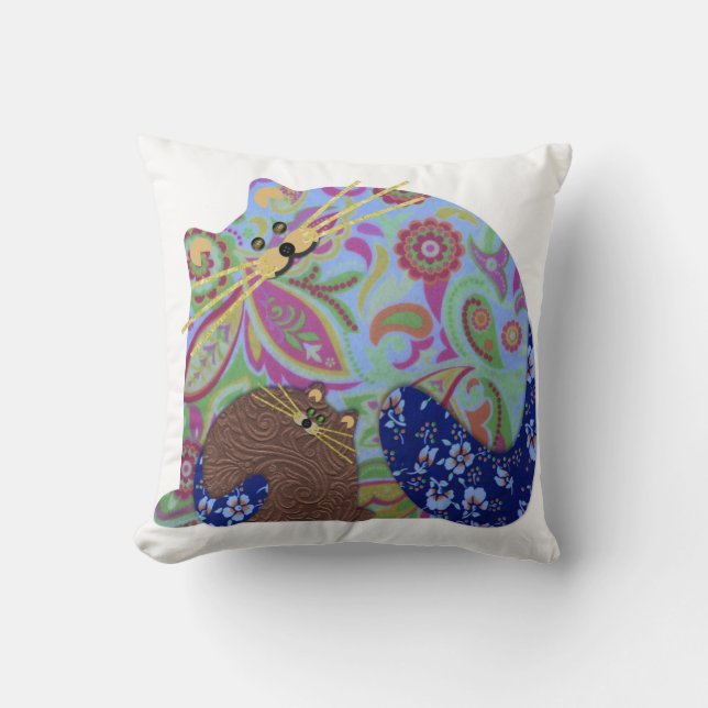 Kat en Kitten Pillow Kussen (Voorkant)
