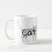 Kat en Kitten Word Cloud - Uniek ontwerp Koffiemok (Links)
