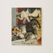 Kat en Kittens American 19e eeuw Legpuzzel (Verticaal)