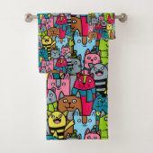 Kat en kittens bad handdoek (Insitu)