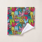 Kat en kittens bad handdoek (Wasdoekje)