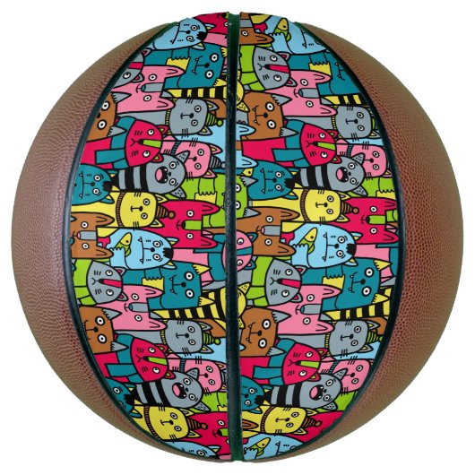 Kat en kittens basketbal (Verticaal)