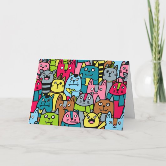 Kat en kittens bedankkaart (Achterkant)