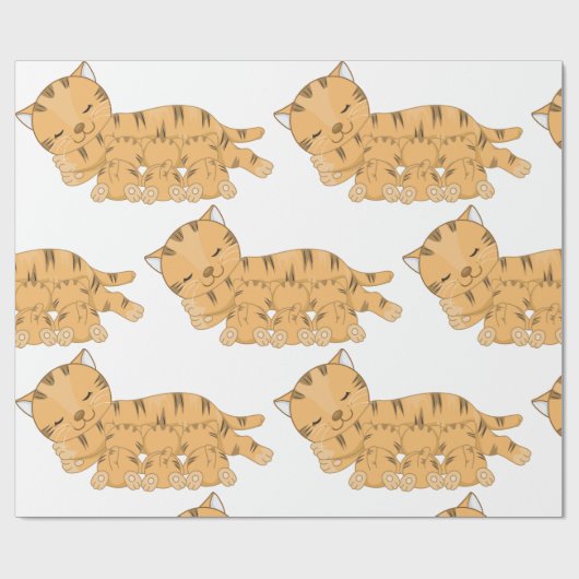 Kat en Kittens Cadeaupapier (Vlak)